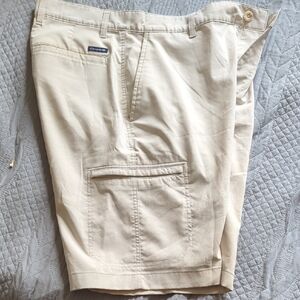 Chaps Cream Cargo Shorts with Relaxed Fit